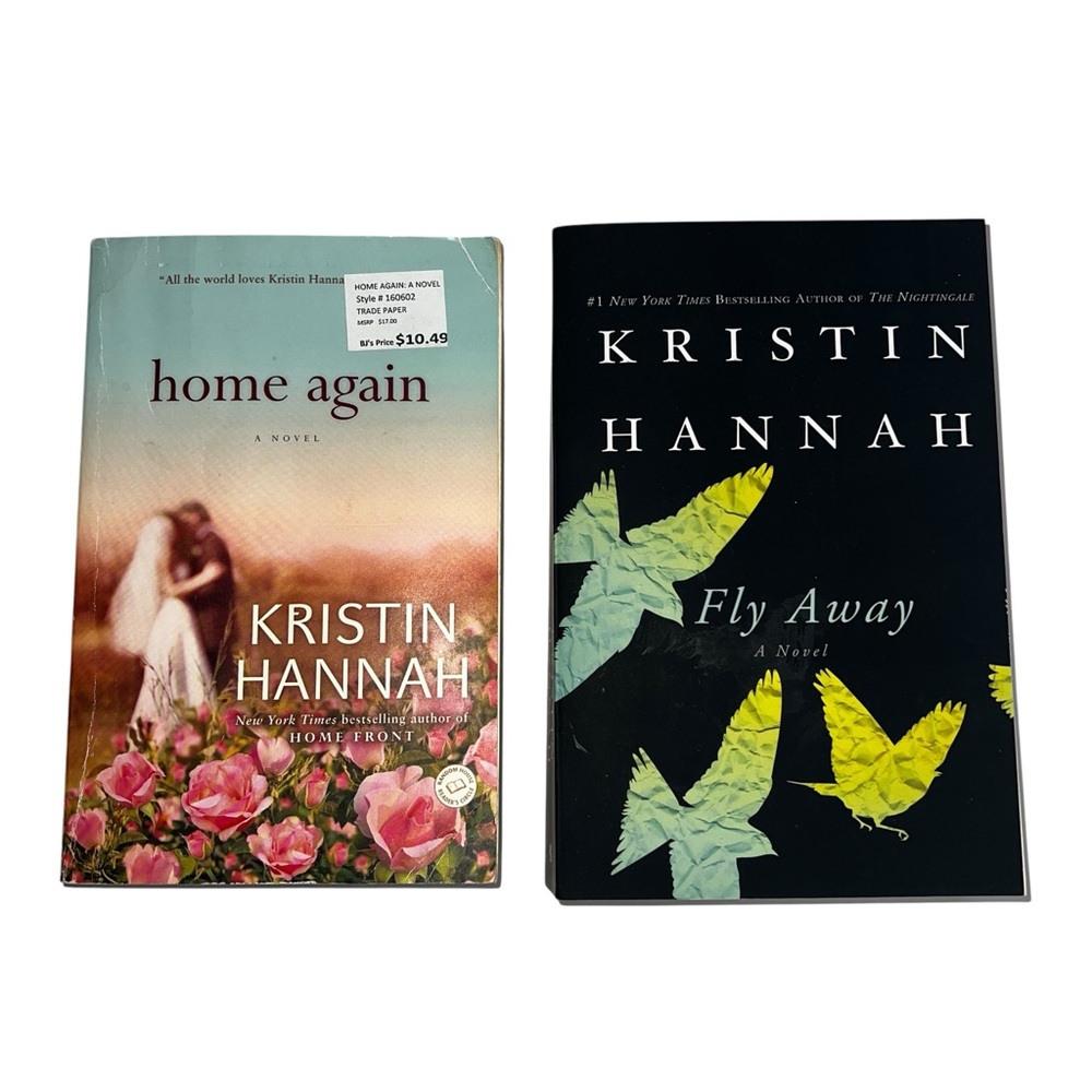 Kristin Hannah Fiction Books Lot/2 Trade Paperbacks “Home Again”/“Fly Away”